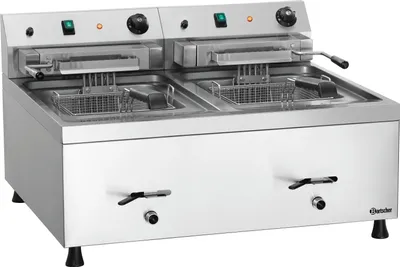 Produktbild von Bartscher 12L-20, Fritteuse, 12 l, 50 °C, 190 °C, Doppel, Silber