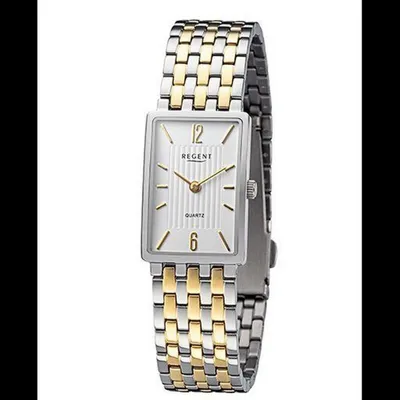 Produktbild von Regent Damen Armbanduhr F-1471 Titan, Bicolor, Quarz