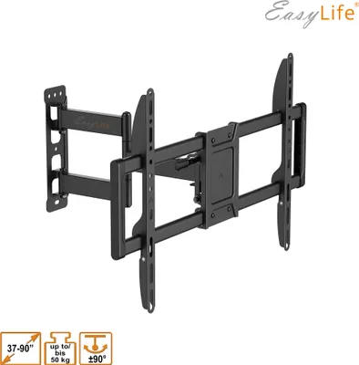 Immagine prodotto di EasyLife Supporto a parete per TV ProMount HD90 Single XL 32-90 pollici, resistente fino a 50 kg di portata, VESA 600x400, inclinabile e girevole, supporto TV per televisori di grandi dimensioni - incl. gestione dei cavi