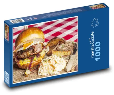 Zdjęcie produktu dla Puzzle 1000 Soczysty Hamburger z Grilla - martinpuzzle