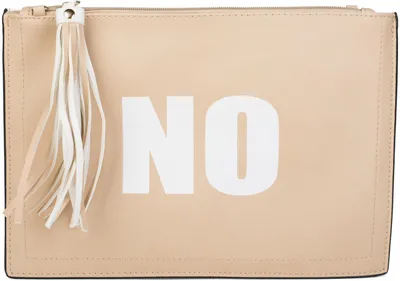 Produktbild von styleBREAKER Clutch mit YES und NO Print, Quasten Anhänger am Reißverschluss, Armschlaufe und Umhängegurt, Damen 02012078