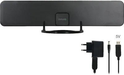 Obrázek produktu pro Evolveo Xany 2B LTE, Vnitřní, Černá, 43 dB, DVB-T, DVB-T2, UHF, VHF, IEC