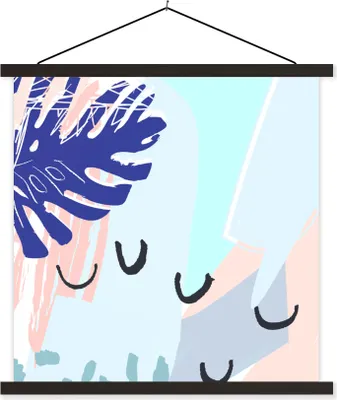 Produktbild von MuchoWow® Textilposter Sommer - Tropisch - Abstrakt 120x120 cm mit schwarzem Rahmen - Aufhängungsset