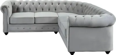 Produktbild von Vente-unique CHESTERFIELD, Ecksofa, Wohnzimmer, Hellgrau, 5 Sitz(e), Hellgrau, 600 kg