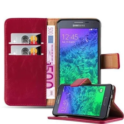 Image de Cadorabo Housse pour Samsung Galaxy ALPHA Housse de protection en rouge Housse pour portable Book Case Etui Luxury