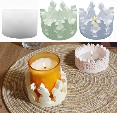Produktbild von Silikonformen Gießformen Ostern,Silikonform Hase Gießform Kerzenhalter Osterhase Silikonform Gießform Ostern Gips Zum Gießen Kaninchen Silikonformen Ostern Giessform Silikon für Handwerk