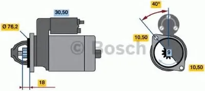 Produktbild von BOSCH 0 986 019 040 Starter Anlasser 1,1kW 12V