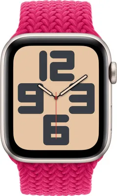 Immagine prodotto di Cinturino intrecciato Solo Loop per Apple Watch Series 1 - 9 / SE (38/40/41 mm) | Series 10 / 11 (42 mm) - Taglia 6 - Lampone