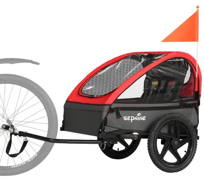 Obrázok produktu pre Kočík na bicykel – prívesný vozík na bicykel – detský prívesný vozík – dvojposchodový – skladací – maximálna nosnosť 40 kg – oceľ