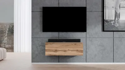 Produktbild von AX LIVING TV Lowboard Loriano 100 cm Breite TV Board Eiche Wotan