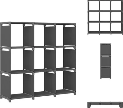 Produktbild von vidaXL Würfelregal mit 9 Fächern Grau 103x30x107,5 cm Stoff -  Bücherregale & Bücherschränke