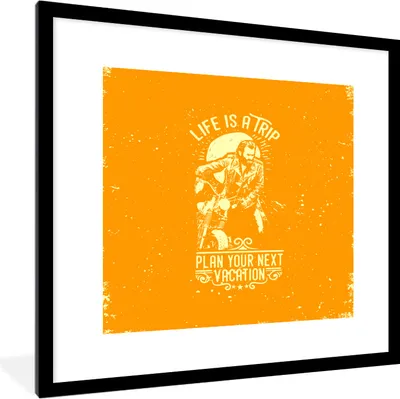 Produktbild von MuchoWow® MuchoWow® Gerahmtes Poster Jahrgang - Motorrad - Design 40x40 cm - Poster mit zchwarzem Bilderrahmen - Poster - Plakat im Rahmen