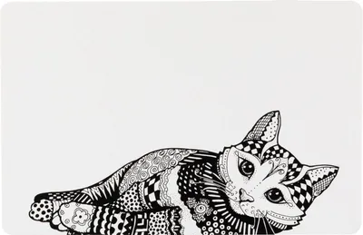 Produktbild von TRIXIE Napfunterlage Katze, 44 x 28 cm, weiß / schwarz