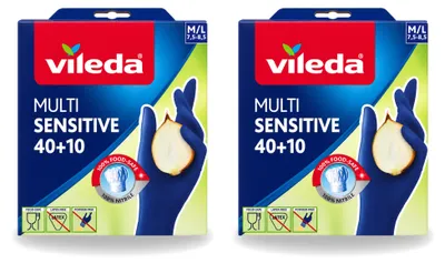 Produktbild von 2 x Vileda Multi Sensitive Nitrilhandschuhe - Größe M/L - Vorteilspackung - 2 Stücke