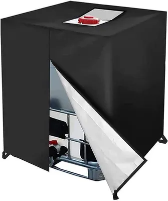 Imagen del producto de Cubierta protectora para depósito de agua VHV, 1000 litros, para contenedores IBC, fabricada con película UV, funda protectora, 120 x 100 x 116 cm - Sin cremallera
