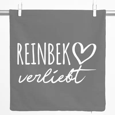 Produktbild von Huuraa Kissenbezug Reinbek verliebt 40x40cm Steel Grey Baumwolle Dekokissenbezug Geschenkidee