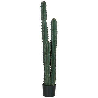 Image de Outsunny Cactus artificiel grand réalisme plante artificielle grande taille dim. Ø 18 x 120H cm vert