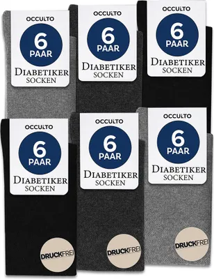 Produktbild von Occulto Diabetikersocken Herren ohne Naht ohne Gummibund Baumwolle 6er Pack (Modell: Oliver)