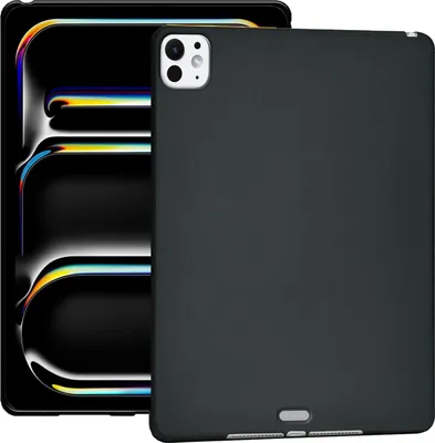 Produktbild von Conie Tablet Silikon Cover für iPad Pro 11 2024 TPU Case Schutz Hülle Tasche in Schwarz matt
