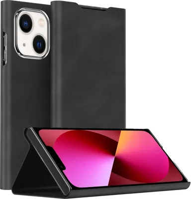 Immagine prodotto di Per iPhone 13 Magnetic Napa Texture Custodia del telefono in pelle con supporto (nero)