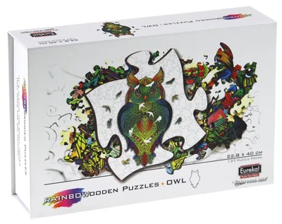 Obrázek produktu pro Puzzle drewniane Sowa kolorowe 137 elementów
