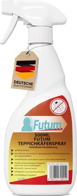 Produktbild von FUTUM 500ml Teppichkäferspray | Biozidfreie Formel gegen Teppichkäfer, Käfer, Larven & Insekteneier | auf Wasserbasis Insekten bekämpfen