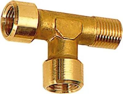 Produktbild von Riegler T-Stück, innen/innen/außen, G/R 3/8, SW 17, Messing blank