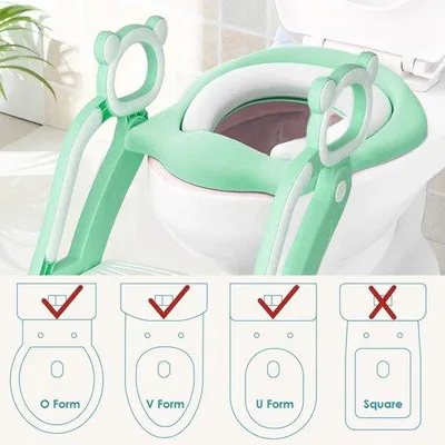 Produktbild von Famanu Toilettensitz für Kinder mit Tritt - verstellbarer Toileitrainer mit PolyurethanSitzkissen, rutschfest, für Jungen und Mädchen