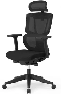 Obrázok produktu pre Ergonomická kancelárska stolička C7BB-M1, nosnosť 136 kg, čierna farba