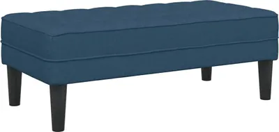 Image de Banc vidaXL avec coussins, bleu, 113 x 57 x 39 cm, tissu