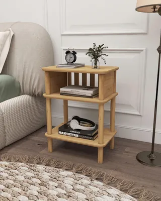 Obrázok produktu pre Skye Decor, kvalitný príkonový stolík (3 kusy) – dub sýto modrej farby, 48x43x43 | 100% MDF