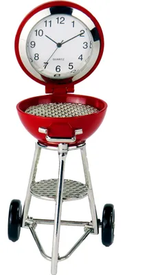 Produktbild von TIschuhr Kugelgrill rot Quarzuhr aus Metall