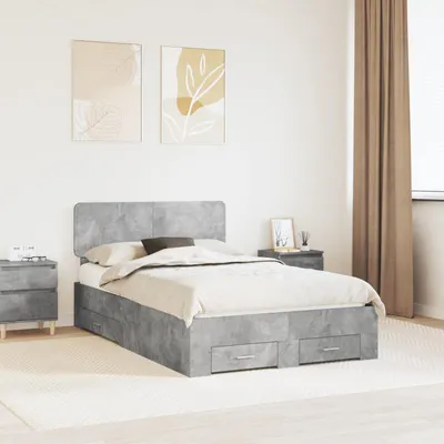Immagine prodotto di vidaXL Giroletto con testiera grigio cemento 120 x 190 cm materiale a base di legno
