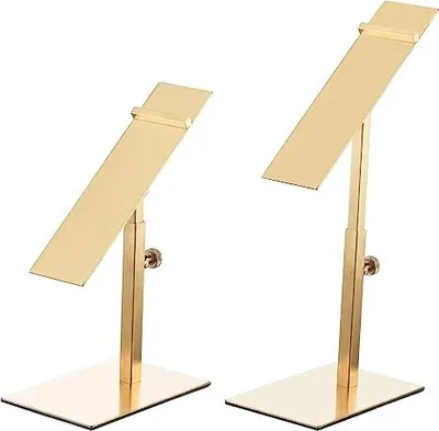Produktbild von Edelstahl Schuhdisplay Ständer 2 Stück Verkaufsständer Verstellbare Höhe Schuh Fersenschuh Steigrohre Metall Schuh Rack Halter für Haus Einzelhandel Gold