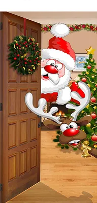 Produktbild von Weihnachtliche Türdekoration, Weihnachtsbanner, Türschild für den Außenbereich, Türwanddekoration, Fotohintergrund L