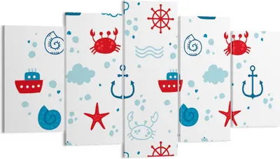 Produktbild von Bild auf Leinwand - Leinwandbild - Meer Boot Anker Schiff - 160x85cm - Wand Bild - Wanddeko - Leinwanddruck - Bilder - Kunstdruck - Wanddekoration - Leinwand bilder - Wandkunst - EA160x85-2889