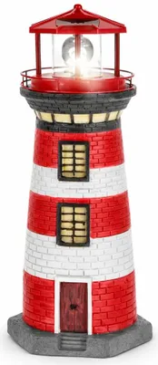 Produktbild von CEPEWA - LED Solar Leuchtturm Leuchtfeuer Turm 38cm Höhe