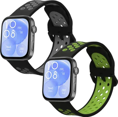 Produktbild von kwmobile 2x Sportarmband kompatibel mit Huawei Watch Fit 3 / Fit 4 Armband - Fitnesstracker Band Set aus TPU Silikon
