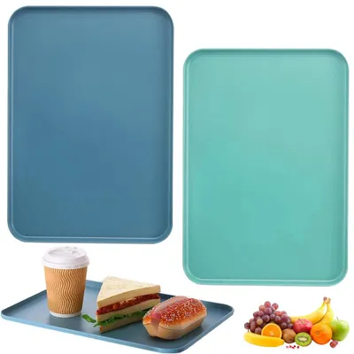 Produktbild von Serviertablett Kunststoff – 31 x 22,5 cm – Rechteckiges Tablett – Küchentablett & Gastronomietablett – Rutschfest – Für Küche, Café & Restaurant