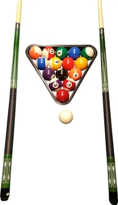 Image de Ensemble de billard John West - boules + triangle + 2 queues de qualité JW-2