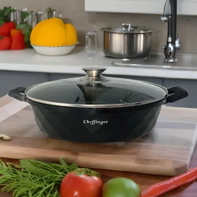 Produktbild von Servierpfanne Schmorpfanne Kochtopf Induktion Ø28cm Alu Guss Topf Pfanne
