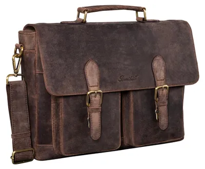 Produktbild von Benthill Aktentasche aus Echtleder - Lehrertasche Umhängetasche - Leder-Tasche Business - Große Leder Herren Arbeitstasche aus Büffelleder