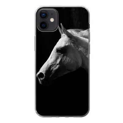 Produktbild von MuchoWow® Handyhülle Schutzhülle Hülle für iPhone 12 mini Pferde - Tiere - Porträt Silikon Softcase Handy Hülle