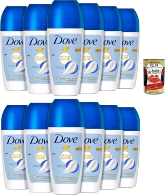 Produktbild von Dove, Deodorante Roll On Advanced Care Talco, Anti -transpiorant deodorant, delicate formula with triple moisturizing action, protection up to 48 hours, 12x 50ml + Italian Gourmet polpa 400g