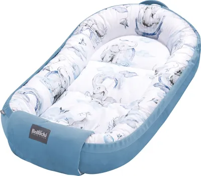 Image de Bellochi Velvet Babyest Baby Rest Newborn - Fait à la main - Coton et velours -   - Bébé se blottit dans le nid - 90x60x12cm - Jambo
