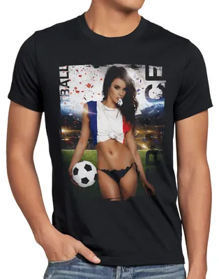 Produktbild von style3 WM 2026 Soccer Girl Herren T-Shirt Fußball Weltmeisterschaft Fan-Outfit Deutschland Schwarz