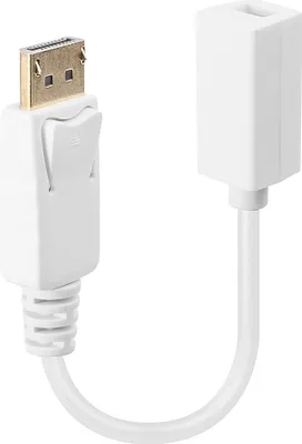 Zdjęcie produktu dla Lindy 41060, 0,15 m, DisplayPort, Mini DisplayPort, Męska, Żeńska, Biały