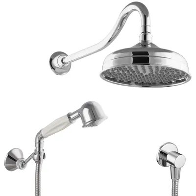 Produktbild von PaulGurkes Duschsystem Nostalgie ohne Armatur Regendusche mit Handbrause Set