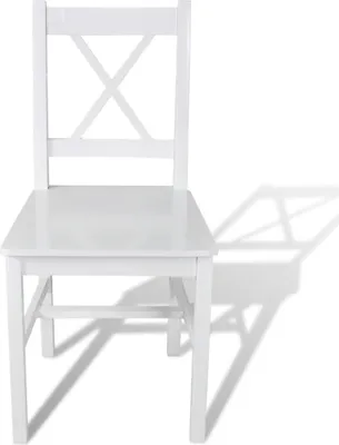 Produktbild von vidaXL Esszimmerstühle 2 Stk. Weiß Kiefernholz