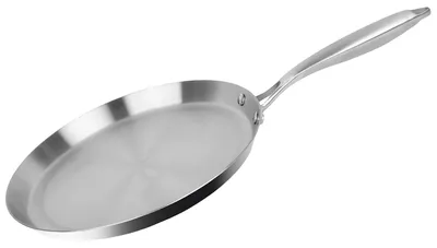 Produktbild von Cheffinger, Crêpe Pfanne 28cm Edelstahl für alle Herdarten Induktion, Silber